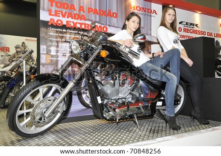 BATALHA - FEB 6: Honda participating in the event of the Expomoto - Hall of bikes, accessories and equipment on February 6, 2011 in Batalha in Portugal