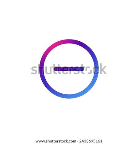 Circle minus icon with gradient purple effect.