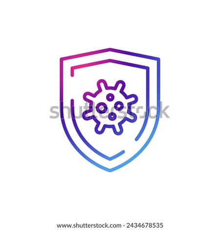 Medical sheild virus icon with gradient purple effect.