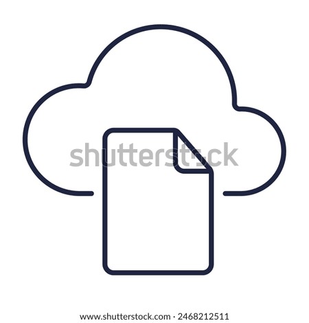 Cloud storage line icon. Document sync, data transfer, file backup database. Cloud computing, Information Technology, Computer Software. Logo for web, mobile. Editable vector stroke. Pixel Perfect.