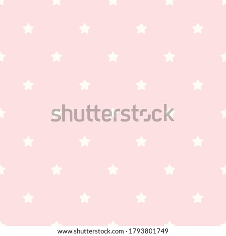 Simple white tiny stars on pink background repeat pattern