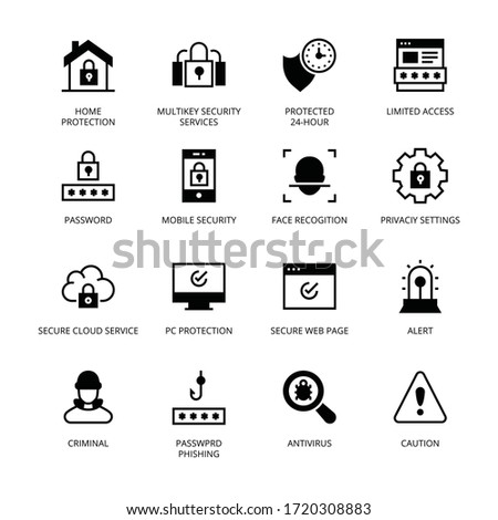 Cyber Security glyph Icons - Vectors