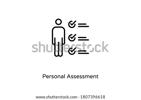 Linear Personal Assessment icon in vector. Logotype