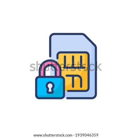 Sim lock icon in vector. Logotype