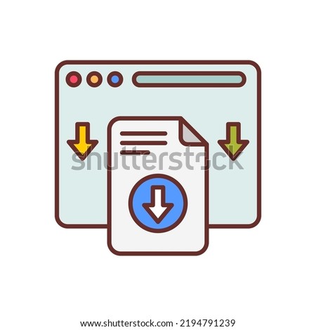 Download icon in vector. Logotype