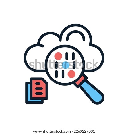 Cloud Search icon in vector. Logotype
