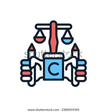 Copyright Law icon in vector. Illustration