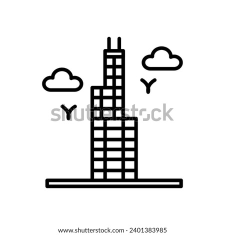 Willis Tower icon in vector. Illustration