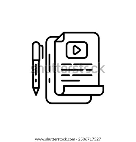 Video Script Outline Icon, Vector illustration