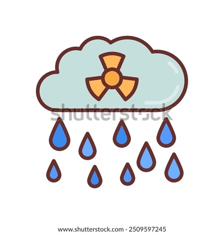 Toxic Rain Filled Icons , Vector illustration