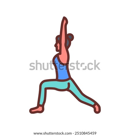 Lunge Pose Filled Icons , Vector illustration