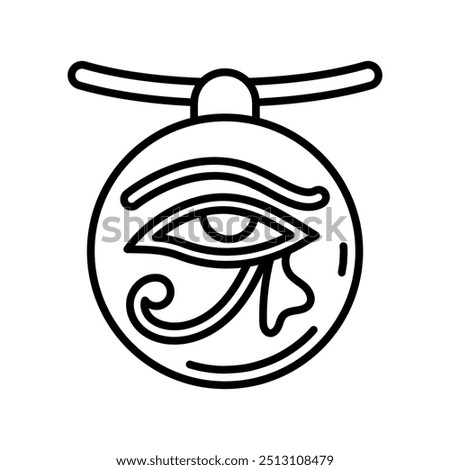 Eye Amulet Outline Icon, Vector illustration