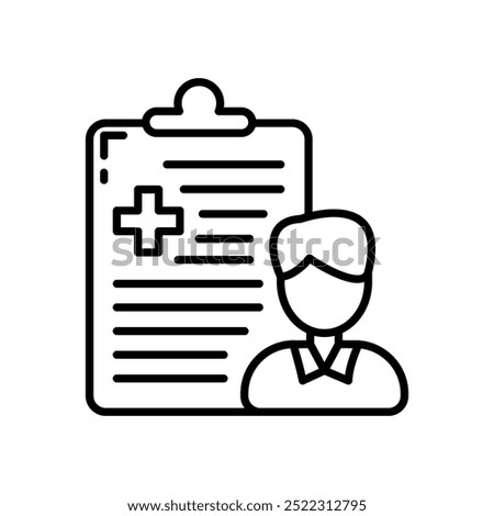 Health Checkup Outline Icon, Vector illustration