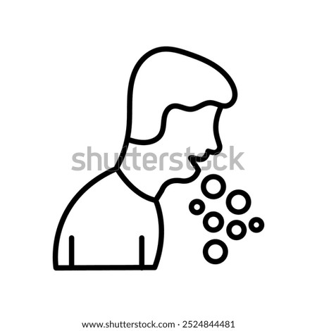 Coughing Droplets Outline Icon, Vector illustration