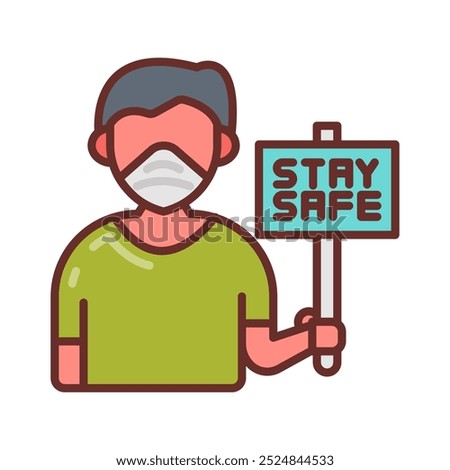 Stay Safe Filled Icons , Vector illustration