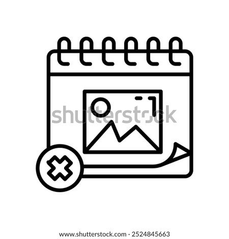 Event Cancellation Outline Icon, Vector illustration