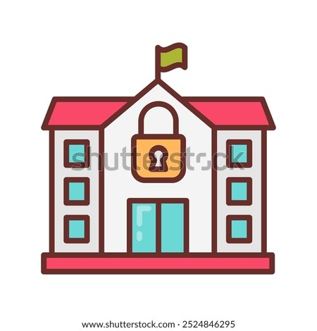 School Closures Filled Icons , Vector illustration