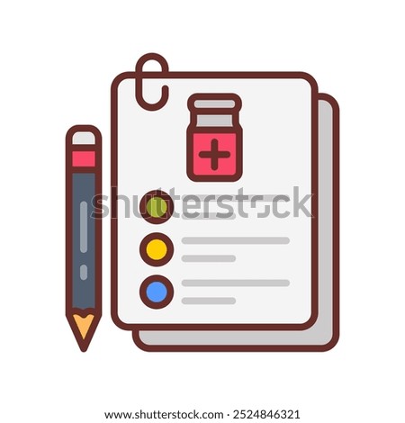 Medical Record Filled Icons , Vector illustration