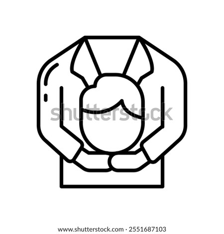 Head Off Trick Outline Icon, Vector illustration