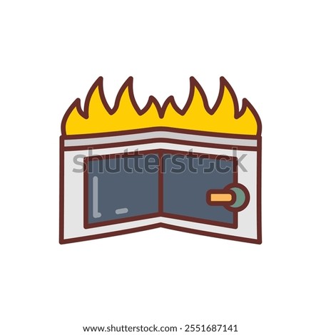 Fire Wallet Filled Icons , Vector illustration