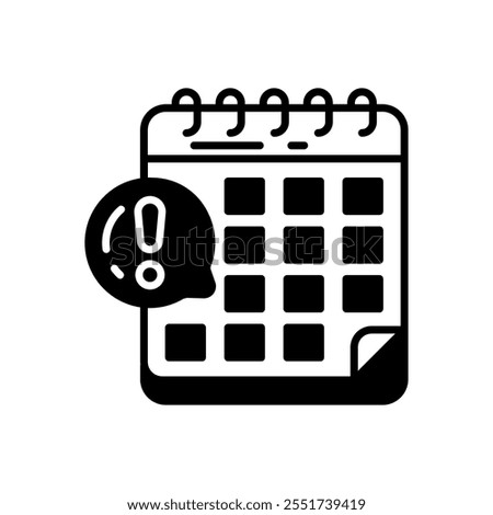 Deadline Glyph Icon, Vector illustration