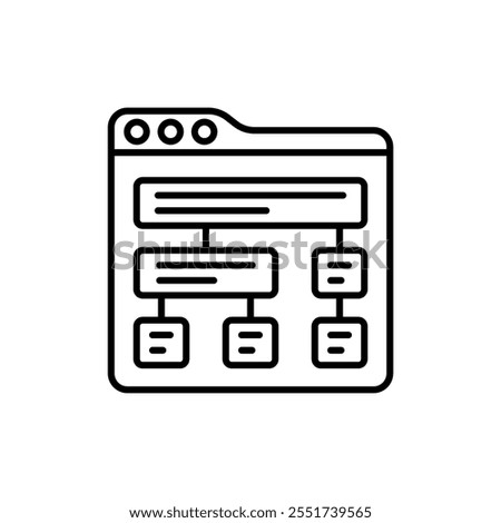 Sitemap Outline Icon, Vector illustration