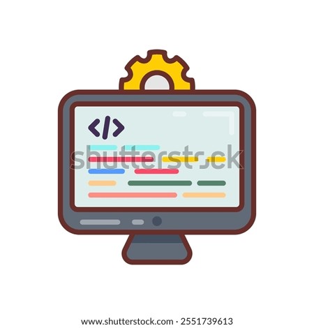 Desktop application development Filled Icons , Vector illustration