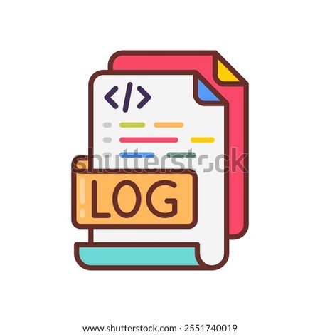 Logging Filled Icons , Vector illustration