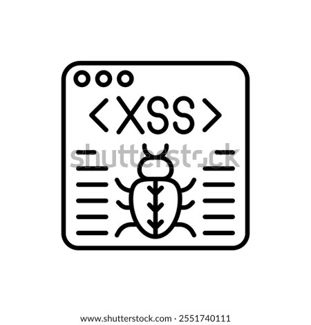 Cross site scripting Outline Icon, Vector illustration