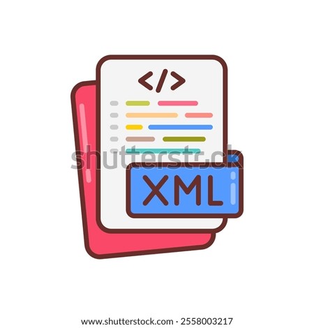 XML Filled Icons , Vector illustration