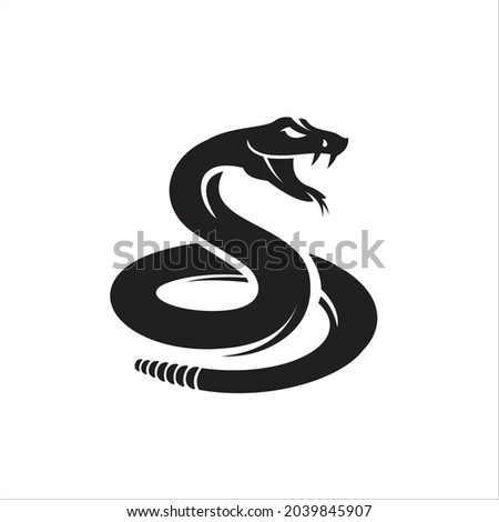 Isolated silhouette Rattlesnake logo icon vector