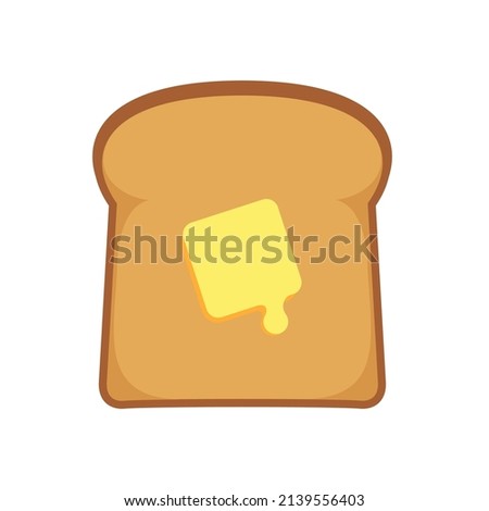 butter on toast flat logo icon bread slice vector illustration modern design isolated on white background