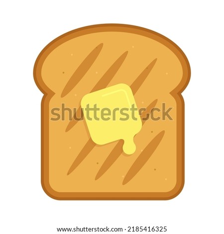 butter on toast flat icon bread slice vector illustration isolated on white background	
