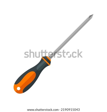 philips head screwdriver flat icon vector illustration clipart