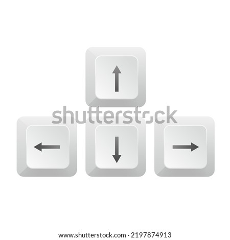 computer keyboard arrow keys vector illustration clipart isolated on white background