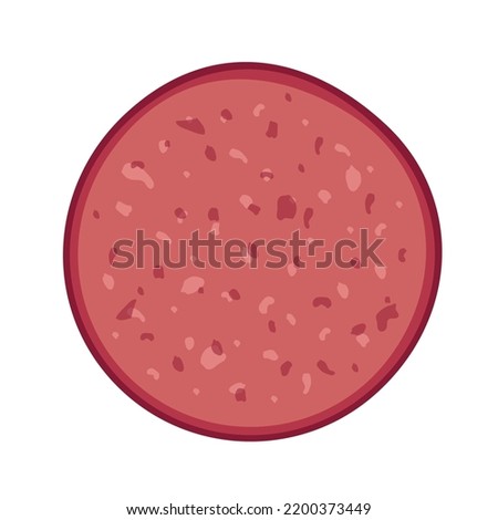 pepperoni slice flat vector illustration clipart isolated on white background