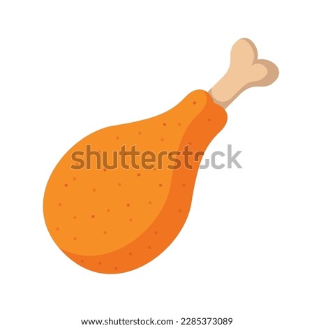 fried chicken leg flat vector illustration logo icon clipart