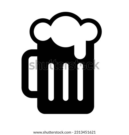 beer mug icon flat vector illustration black logo clipart
