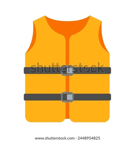 safety Life Jacket flat vector icon illustration