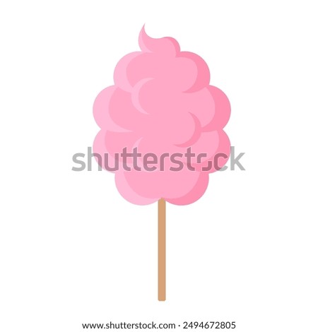 cotton candy floss flat vector illustration clipart