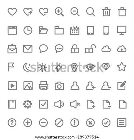 Outline icons set for web and mobile