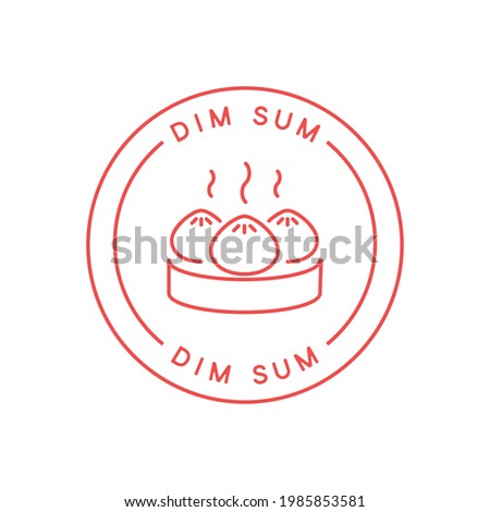 Dim sum logo. Label for asian food, Chinese food stamp