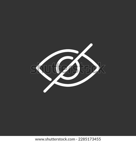 No eye icon, eye crossed out, hidden, invisible editable stroke icon, line style