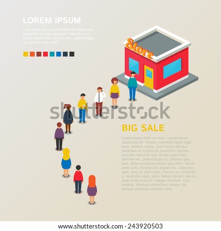 Big sale. Vector illustration, isometric style 