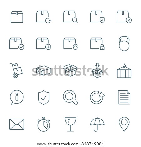 Cargo and shipping vector icons set