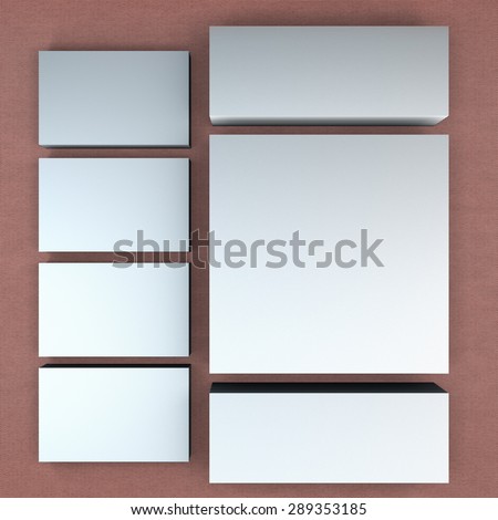 white cards on a bright background . Template for branding identity. For graphic designers presentations and portfolios.