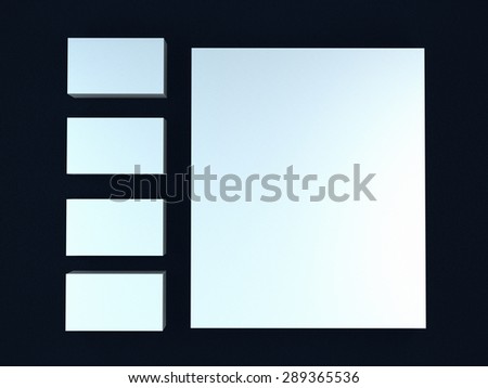 white cards on a blue background . Template for branding identity. For graphic designers presentations and portfolios.