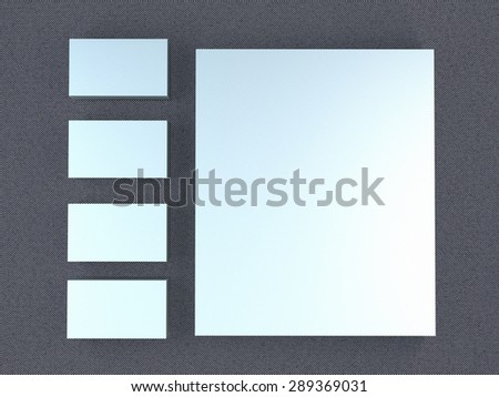 white cards on a grey  background . Template for branding identity. For graphic designers presentations and portfolios.