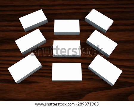 white cards on a wood background . Template for branding identity. For graphic designers presentations and portfolios.