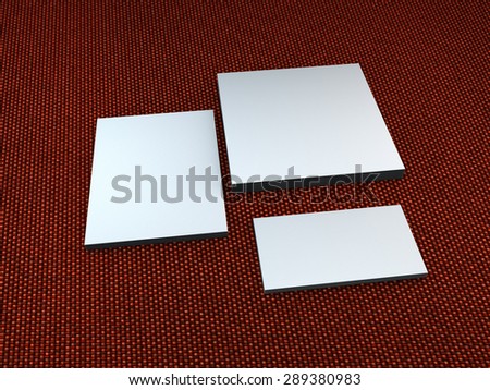 white cards on a orange background . Template for branding identity. For graphic designers presentations and portfolios.